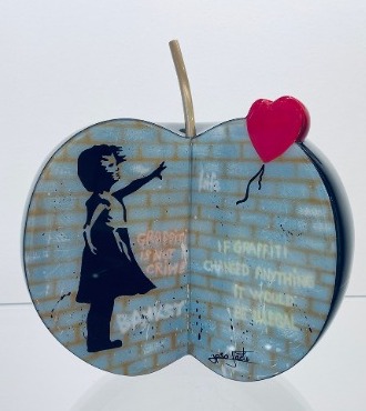 Marine heart - 23 cm - Sculpture en céramique