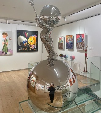 Star orchestra - Sculpture en inox poli miroir - 80 cm