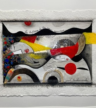 Le rythme de ton coeur amoureux - 12" x 16" - Mix media