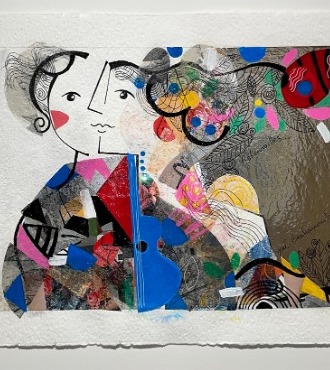 Retrouvailles - 12" x 16" - Mix media