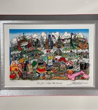 The girl shops the world - 38 x 24 cm - Sérigraphie 3D