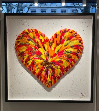Huge Love - 47" x 47" - Plumes and drawing