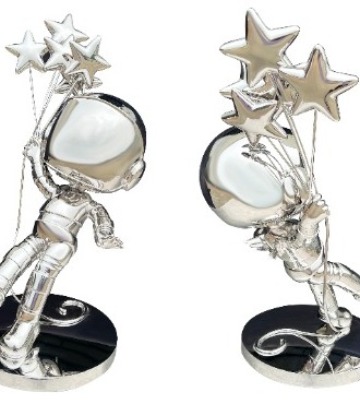 Stars Balloon - Sculpture en inox poli miroir - 60 cm