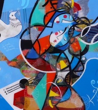 Le monde de l'unité retrouvée - 60 x 80 cm - Acrylique sur toile