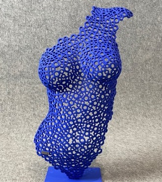 Délicate (Blue) - Sculpture en acier - 64 cm