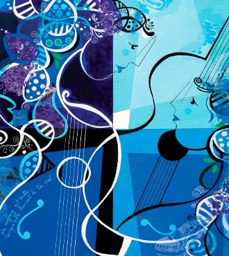 La musique est belle - 100 x 80 cm ou 24 x 30 cm - Laque sur aluminium