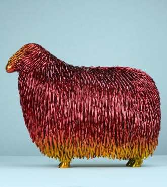 Lincoln Longwool (cuivré) - Sculpture en résine - 30 x 24 cm