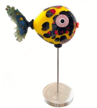 Caraïbes Tâcheté - Glass sculpture - 20" x 14,5"