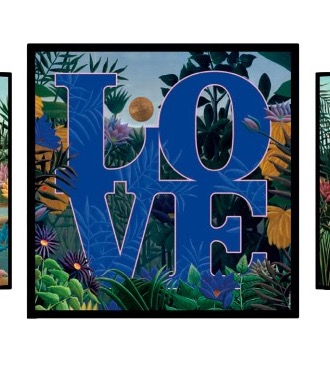 Tropical Love - Kinetic Pop art - 74 x 74 cm
