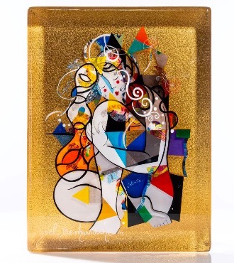 Intimité - 12 x 16" in - resin inclusion