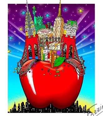 The sounds of the little apple - 13 x 10 cm - Sérigraphie 3D
