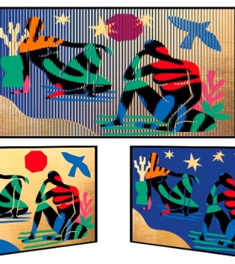 La piscine - Kinetic Pop art - 24" x 44" inch