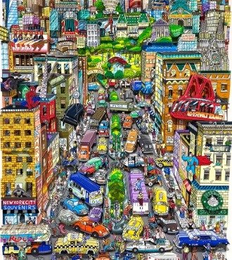 In NYC ... It's the characters you meet - 41 x 71 cm - Sérigraphie 3D