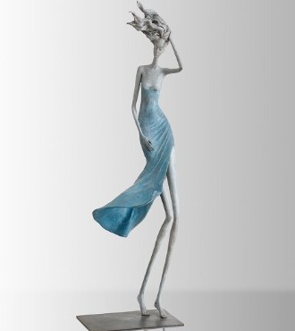 Gone with the wind - 90 x 30 x 25 cm - Sculpture en bronze