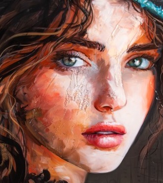 Altea - 79" x 45" - Acrylic paint and resin on metal