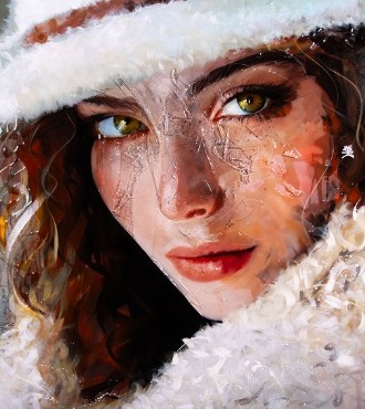 Chamonix - 47" x 39" - Acrylic paint and resin on metal