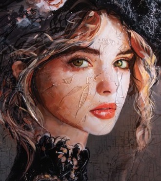 Positano - 59" x 45" - Acrylic paint and resin on metal