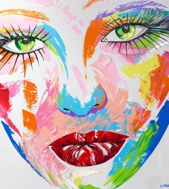 Paige - 100 x 100 cm - Acrylique sur aluminium