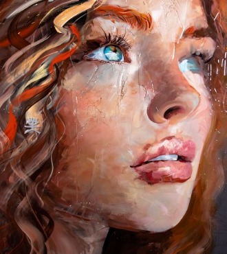 Limerick - 39" x 59" - Acrylic paint and resin on metal