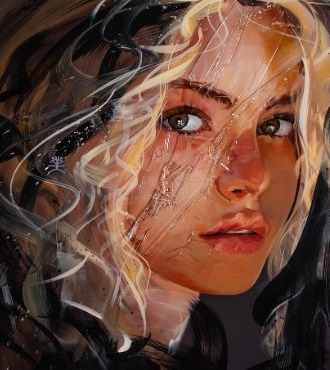 Portland - 100 x 70 cm - Peinture acrylique et résine sur métal