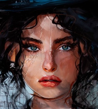 Freiburg - 39" x 27" - Acrylic paint and resin on metal