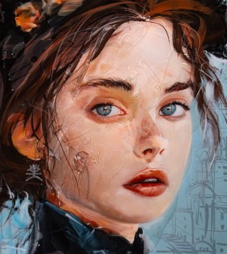 Palerme - 29" x 20" - Acrylic paint and resin on metal