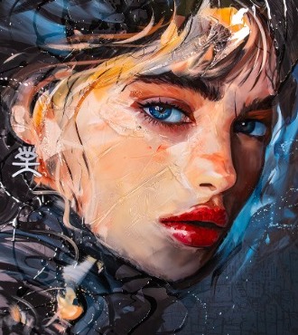 Goteborg - 39" x 27" - Acrylic paint and resin on metal