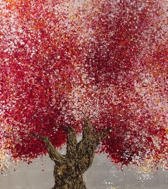 585 A - 39" x 39" - Oil on canvas and gold leaf