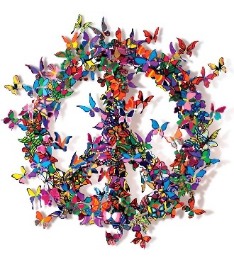 The butterfly effect - 100 x 100 / 60 x 60 cm - Sculpture murale 3D en métal découpée au laser