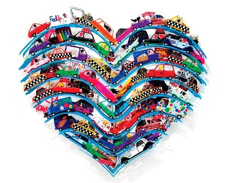 Heart beeps - 109 x 90 cm - Sculpture murale 3D en métal découpée au laser