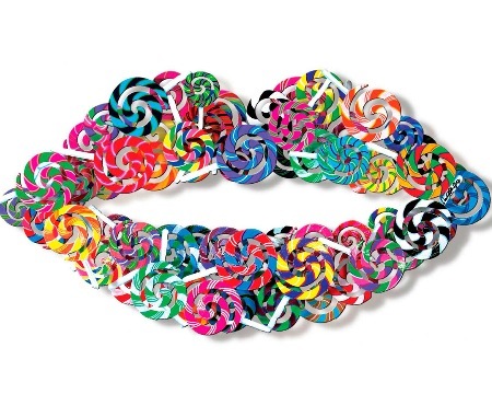 Lolli pop - 124 x 56 cm - Sculpture murale 3D en métal découpée au laser