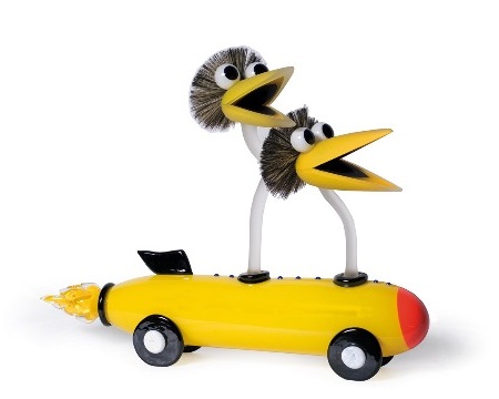Dragster jaune - Glass sculpture