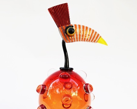 Bubble perroquet - Glass sculpture