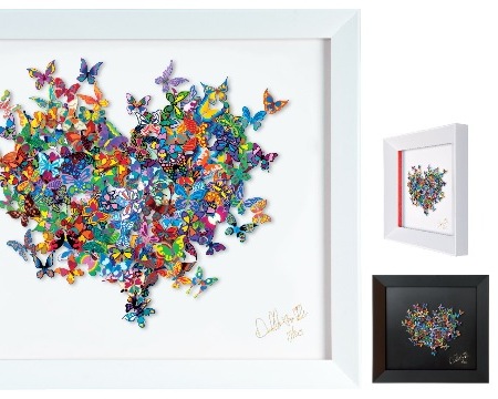 My heart is all a flutter - 35 x 38 cm - Oeuvre sur papier en 3D
