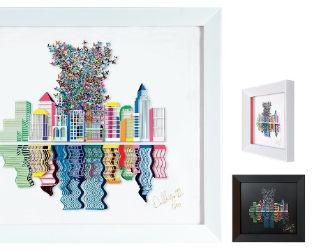 Reflections - 56 x 56  cm - Oeuvre sur papier en 3D