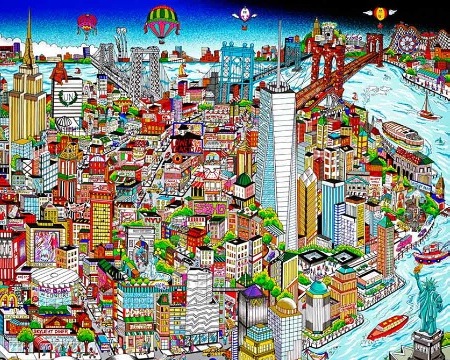 Manhattan…Island of hopes and dreams - 175 x 71 cm - Sérigraphie 3D