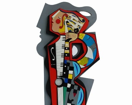 C’est une belle histoire d’amour qui à ta couleur et ton parfum - 72 x 36 x 6 cm - Sculpture en bois