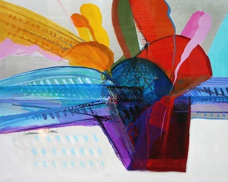 Abstract forms - 22,2" x 16,4" - Lacquer on wood