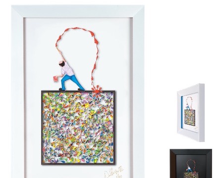 Thinking outside the box # J. Pollock - 50 x 35  cm - Oeuvre sur papier en 3D