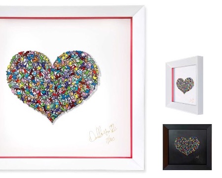 Pop heart #2 - 35 x 38 cm - Oeuvre sur papier en 3D