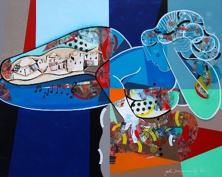 Au rythme de tes rues - 9,3" x 11,7" – Lacquer on aluminium