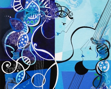 La musique est belle - 9,3" x 11,7" – Lacquer on aluminium