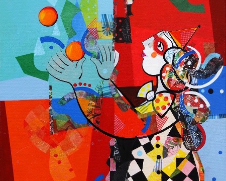 Le jongleur - 39" x 31,2" or 9,3" x 11,7" – Lacquer on aluminium