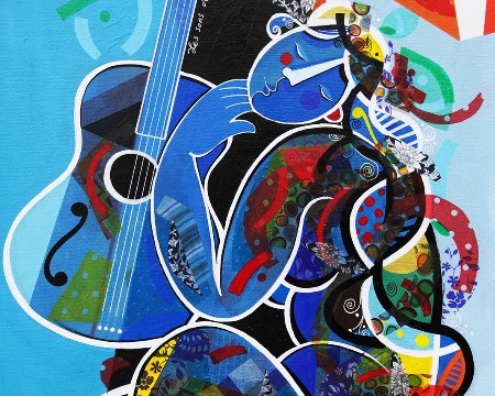 Les sons de la délivrance - 39" x 31,2" or 9,3" x 11,7" – Lacquer on aluminium