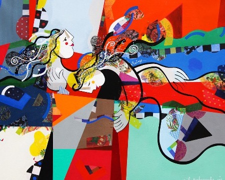 Partage - 39" x 31,2" or 9,3" x 11,7" – Lacquer on aluminium