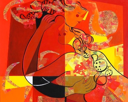 L’amour royal - 9,3" x 11,7" – Lacquer on aluminium