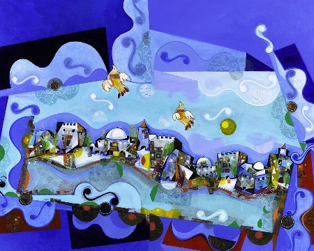 La danse des anges - 39" x 31,2" – Lacquer on aluminium