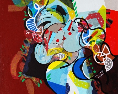 Les mondes inversés - 100 x 80 ou 24 x 30 cm – Laque sur aluminium