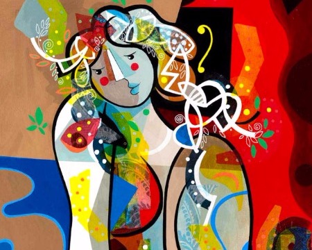 Sensible comme les fleurs - 100 x 80 ou 24 x 30 cm – Laque sur aluminium