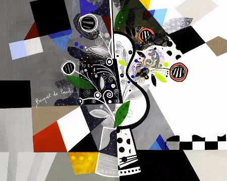 Bouquet de paradis - 39" x 47" / 39" x 31,2" or 9,3" x 11,7" – Lacquer on aluminium